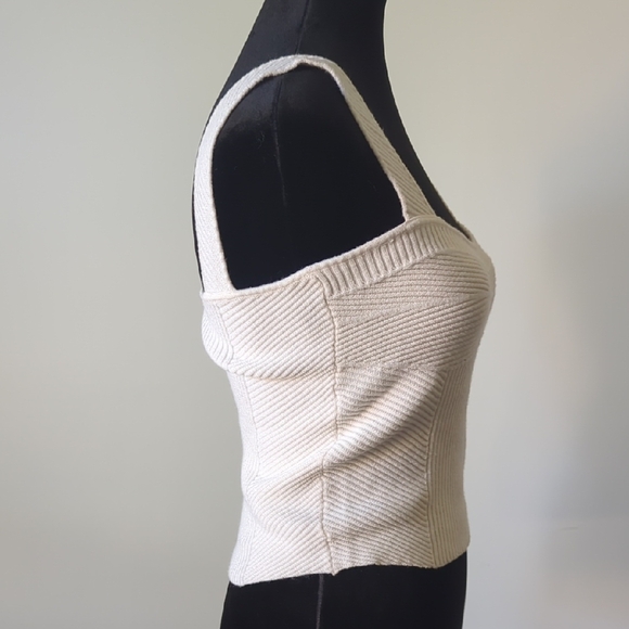 White Ribbed Fitted Tank Top - Picture 6 of 10